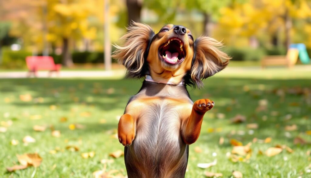 Vocal dachshund barking