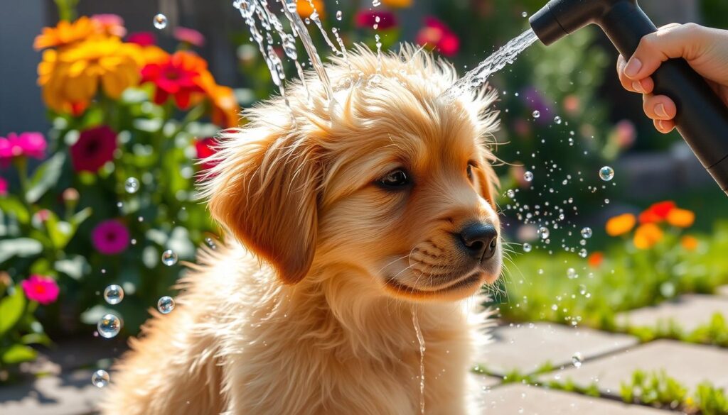 rinsing puppy rinsing puppy