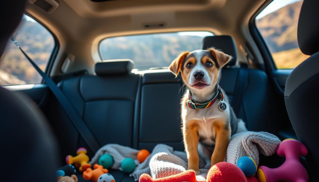 Puppy in car