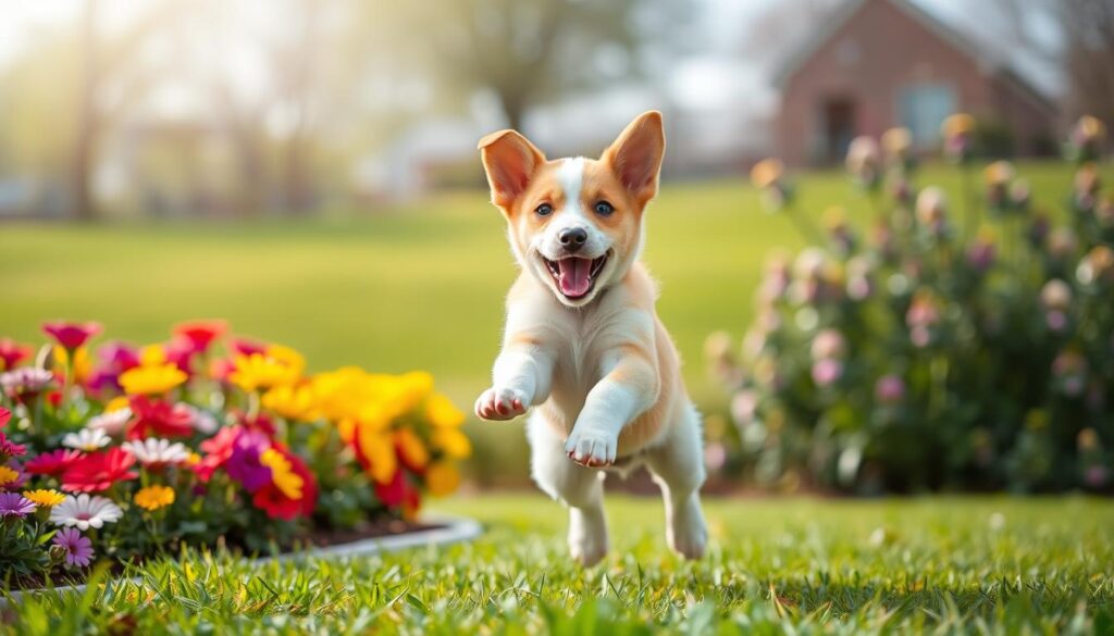 puppy jumping