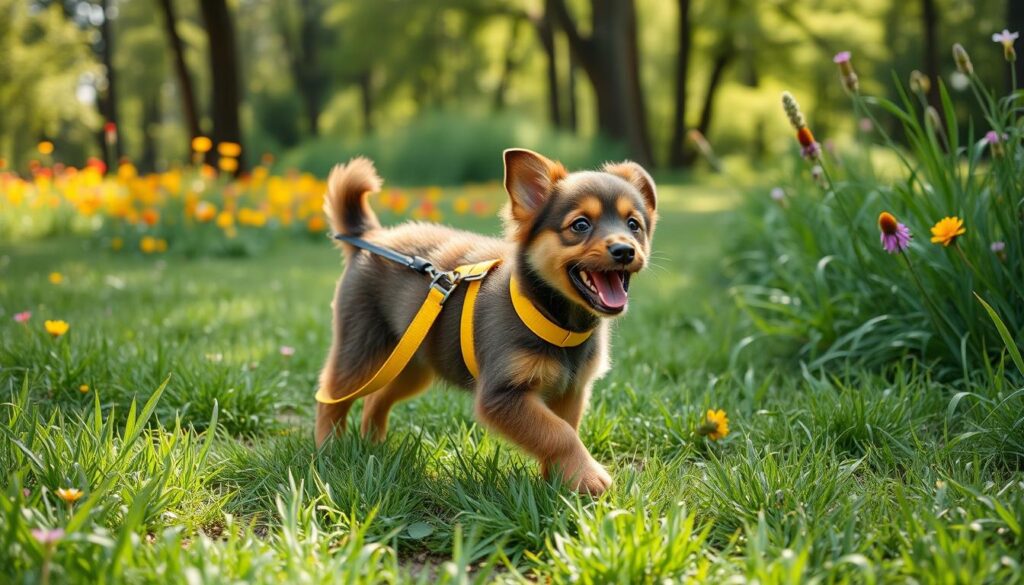 puppy on leash puppy on leash
