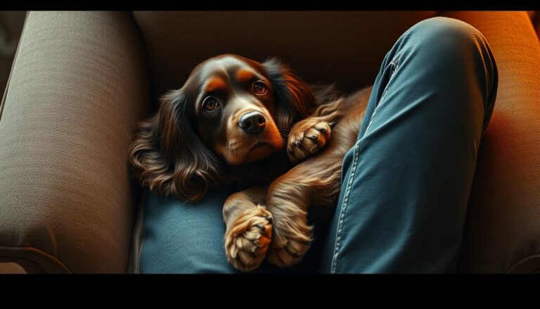 cocker spaniel lap sitting